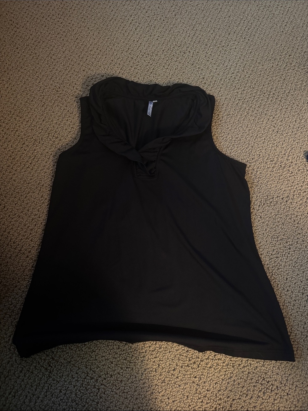 Lulu-B Black Sleeveless ruffle-Collar Top